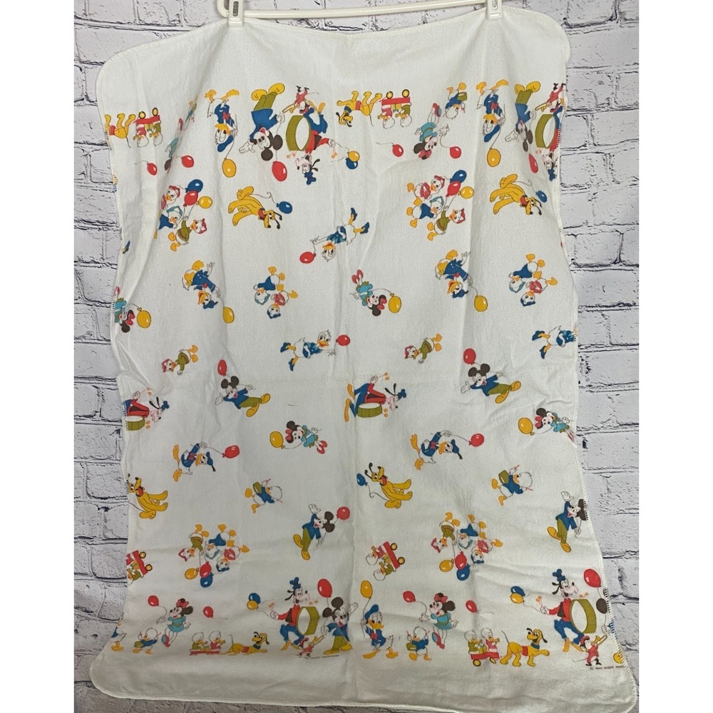 Vintage Disney Crib Set Receiving Blanket Fitted Sheet Pillow Case Mickey Minnie
